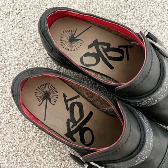 OTBT Straggler Leather Oxford Heel Shoes in Black Casual Academia Women's Size 6 - Picture 5 of 7